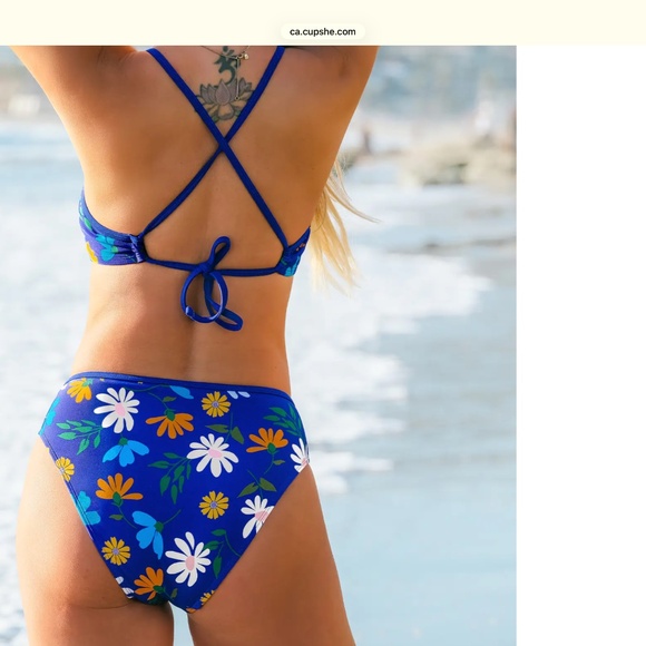 NWT- Blue Floral Bikini - Picture 2 of 4